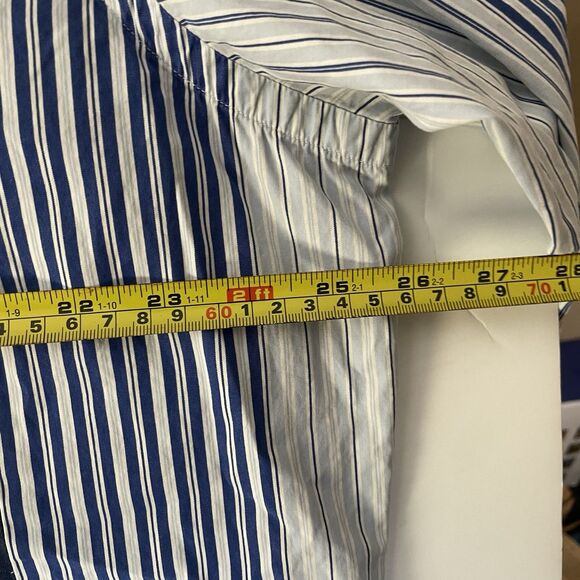 Ralph Lauren Button Down Shirt Sz XL Blue White Striped Patchwork Madras Stripe - Picture 3 of 5